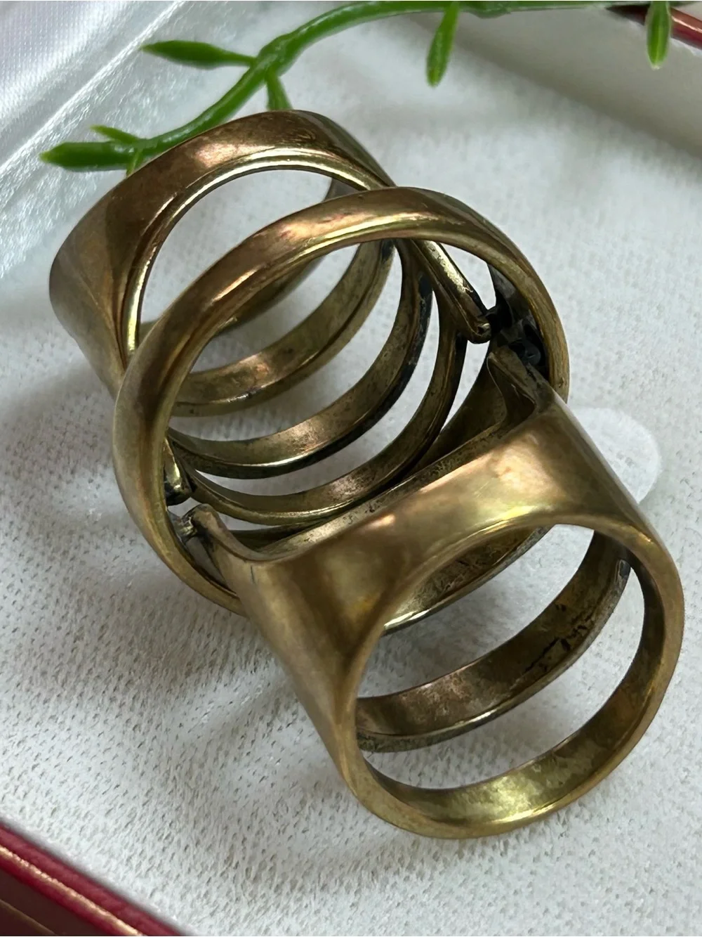 Open statement Brass tone ring